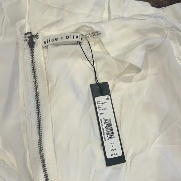 Alice and Olivia White Sinclair V Neck Romper - Picture 4 of 4